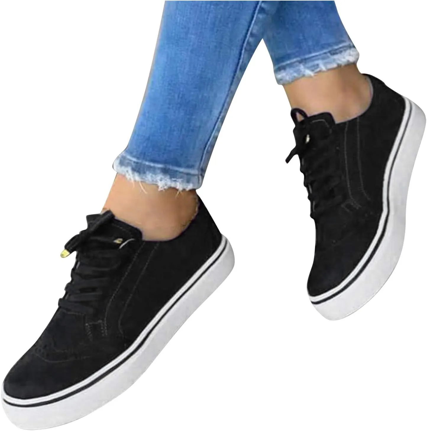 SBGMoSJ Women Sneakers Size 6 Wide Cute Black and White Sneakers for Women Womens White Slip On Sneakers Size 8 White Slip On Sneakers for Women Size 9 Womens Walking Sneakers