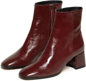 SHODENSE Women Chunky Heel Square Toe Ankle Boots Side Zipper Metallic Matte Patent Leather Chelsea Boots Mid Block Heels Snakeskin Suede Sock Booties Dressy Fashion Elegant Office Work Boot 4-11 M US