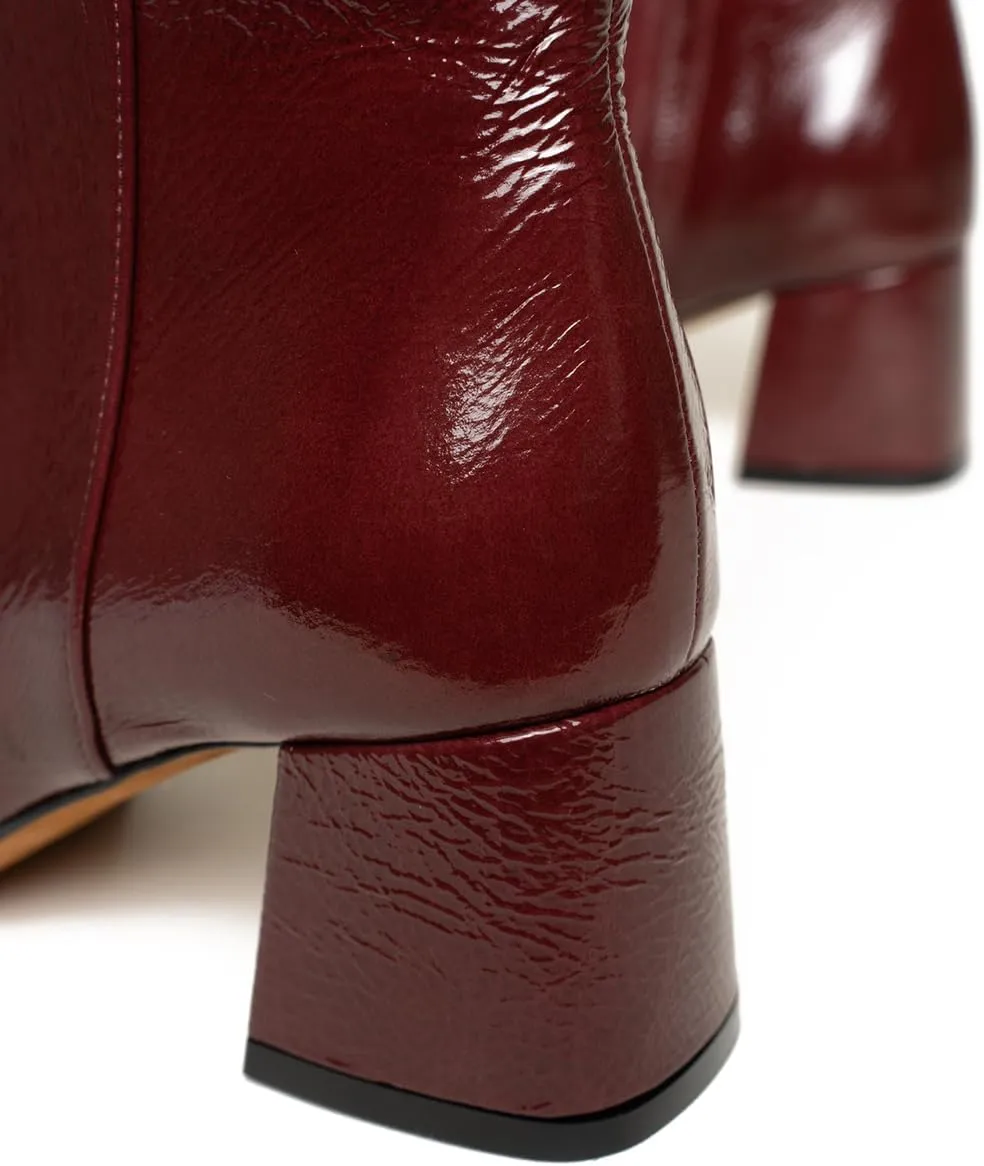 SHODENSE Women Chunky Heel Square Toe Ankle Boots Side Zipper Metallic Matte Patent Leather Chelsea Boots Mid Block Heels Snakeskin Suede Sock Booties Dressy Fashion Elegant Office Work Boot 4-11 M US