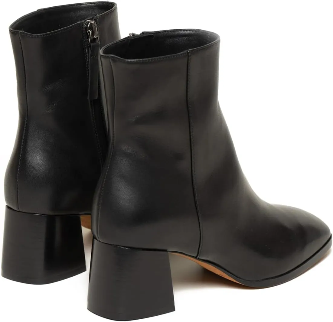 SHODENSE Women Chunky Heel Square Toe Ankle Boots Side Zipper Metallic Matte Patent Leather Chelsea Boots Mid Block Heels Snakeskin Suede Sock Booties Dressy Fashion Elegant Office Work Boot 4-11 M US