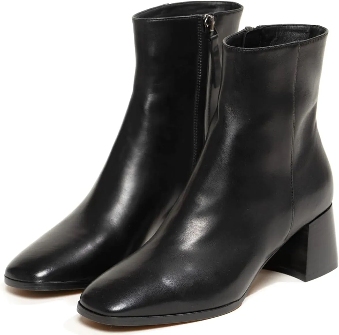 SHODENSE Women Chunky Heel Square Toe Ankle Boots Side Zipper Metallic Matte Patent Leather Chelsea Boots Mid Block Heels Snakeskin Suede Sock Booties Dressy Fashion Elegant Office Work Boot 4-11 M US