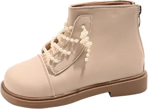 Short Ankle Boots for Toddler Girls Fashion Dress Booties Water-Proof Shoes with Zipper Outdoor Girl Boots Size 5