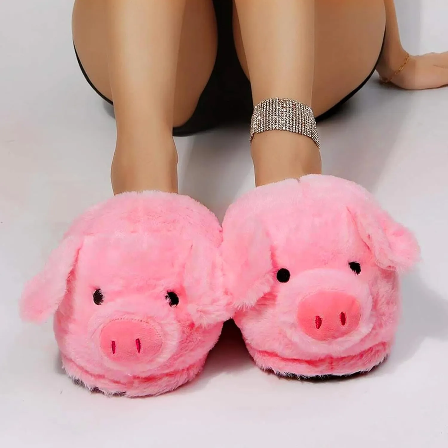 Slippers for Women Indoor Soft Plush Slip-On Wool Lined House Shoes Comfy Winter Cute Warm Outdoor Shoes
