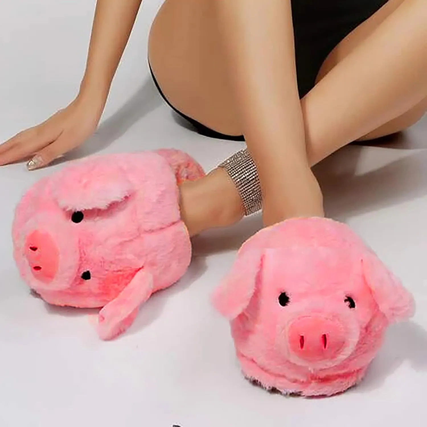 Slippers for Women Indoor Soft Plush Slip-On Wool Lined House Shoes Comfy Winter Cute Warm Outdoor Shoes