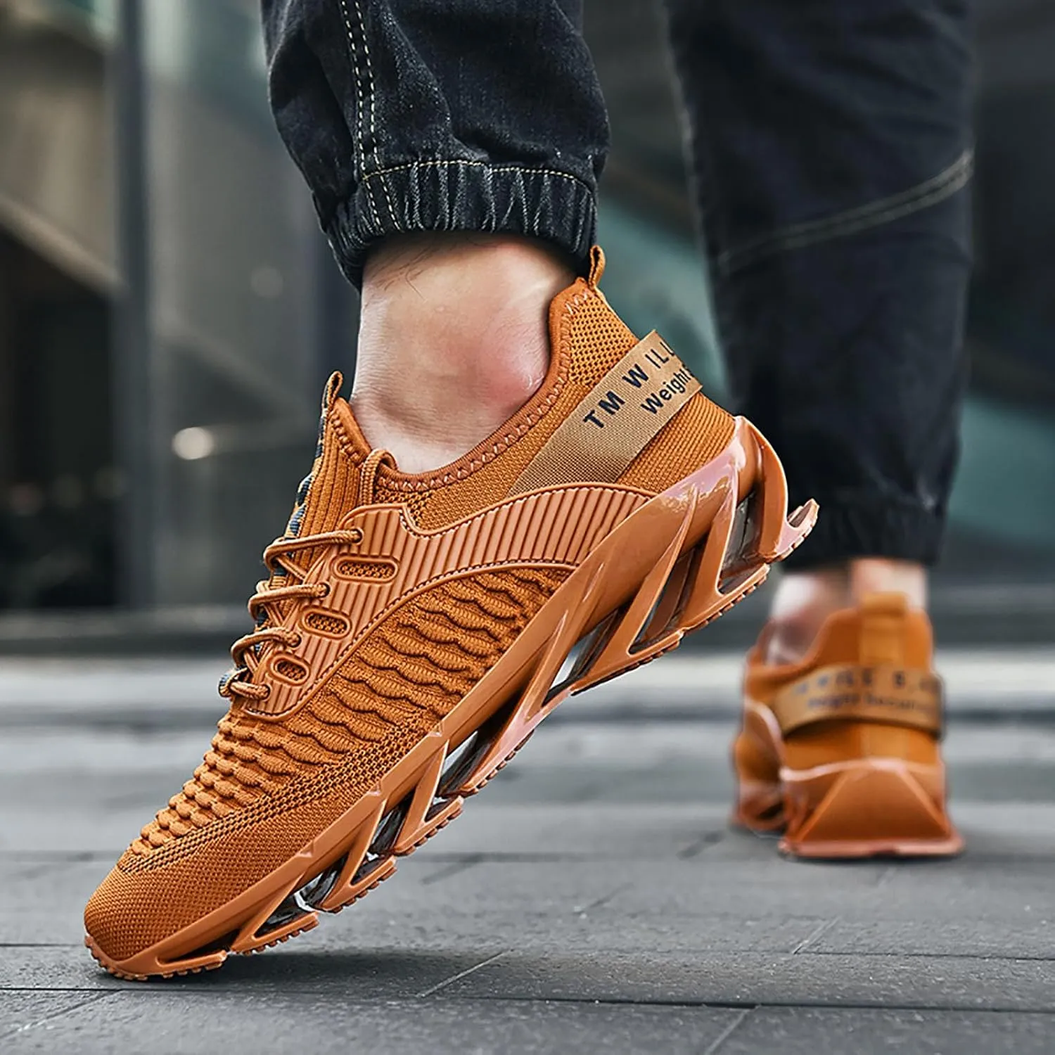 Sneakers Height Boosting Shoes for Men Walking Shoes Comfort Non Slip Breathable Knit Slip On Sneaker Laces for Men