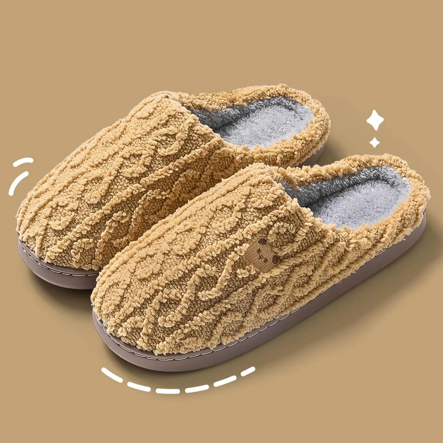 Soft Bear Pattern Plush Slippers Super Cute & Insulated Effortless Slip On For Cozy Indoor Outdoor Slipper Boots