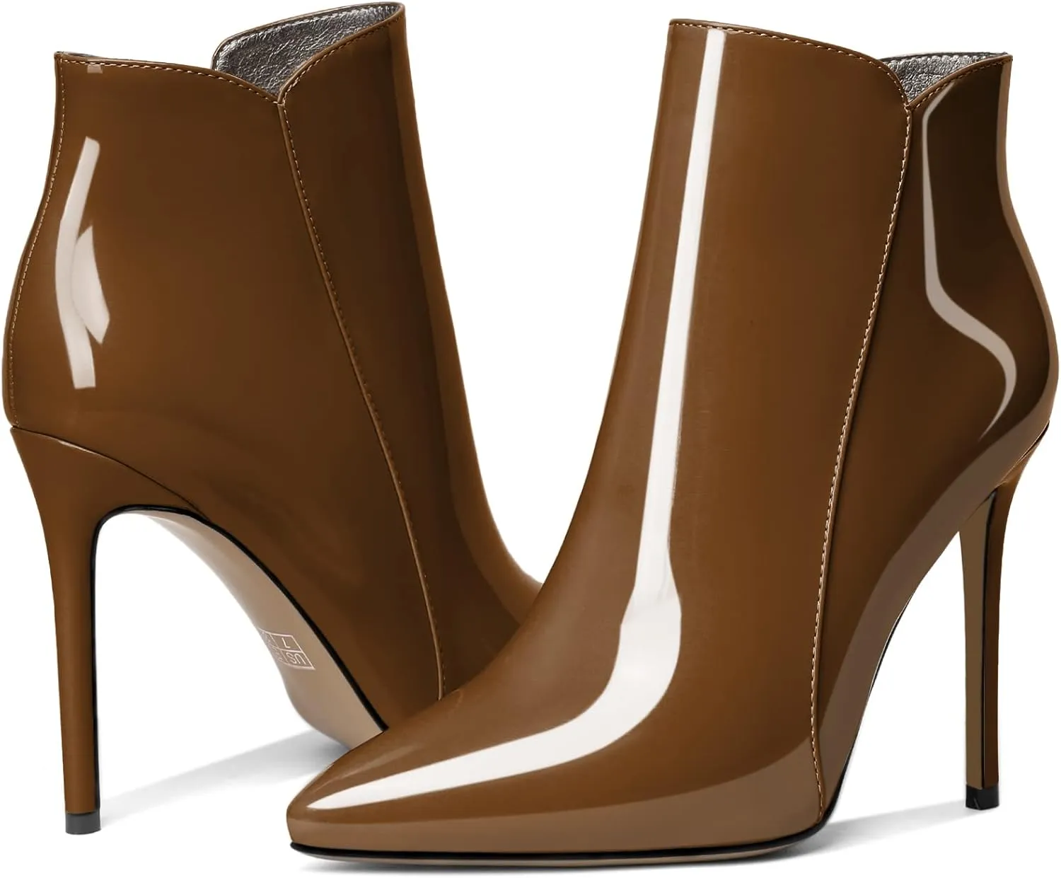 Soireelady Women's Stiletto High Heel Ankle Boots Pointed Toe Heeled Ankle Booties Zipper Stilettos Ankle Boots Elegant Dress Ankle Booties for Autumn and Winter