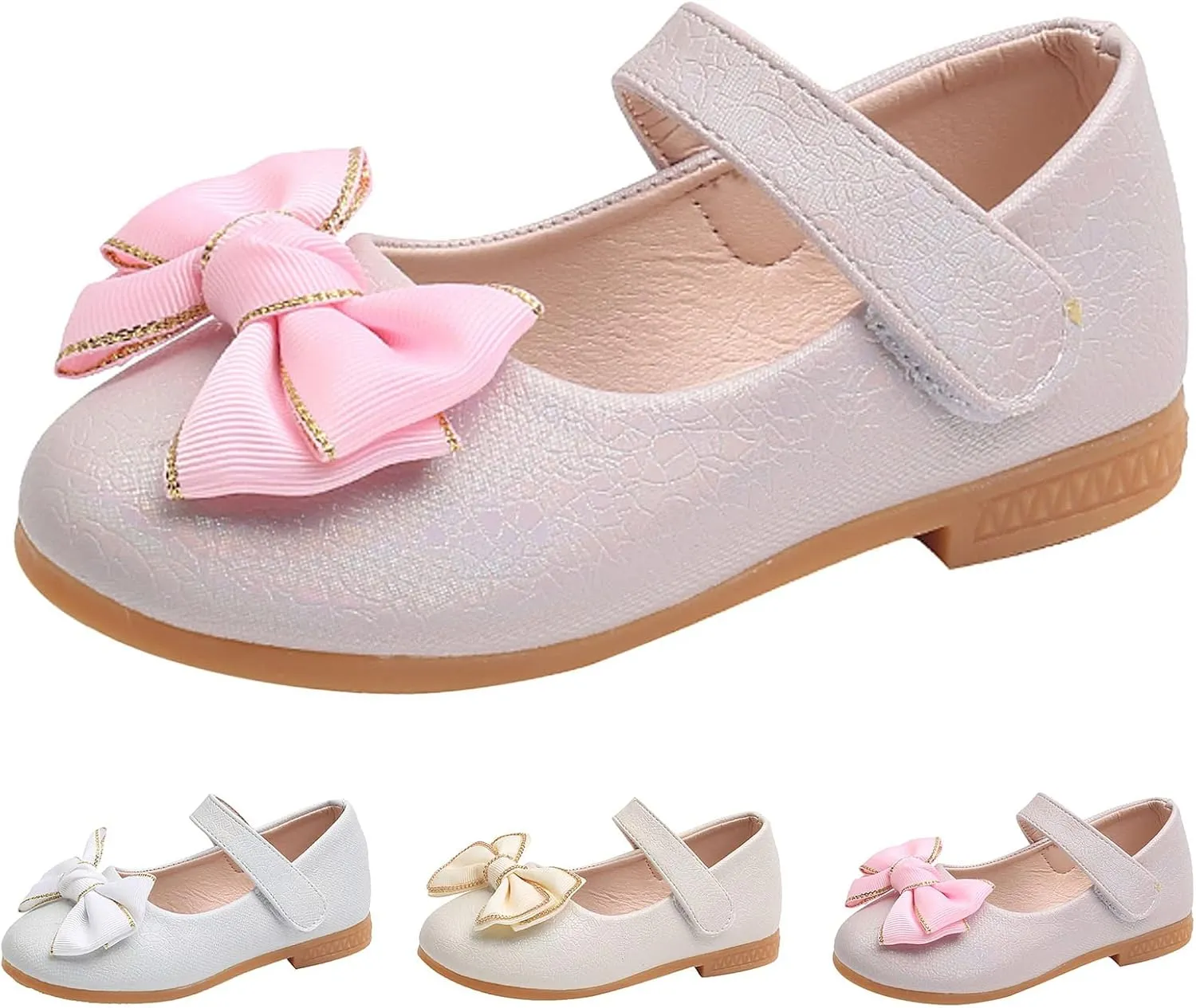 Toddler Girls Dress Shoes Ballerina Ballet Bow Flat Little/Big Kids Mary Jane Pary Wedding School Platform Shoes