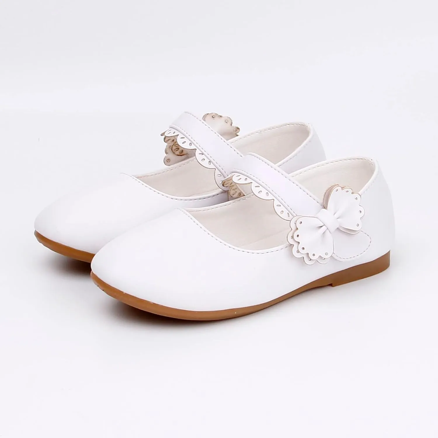 Toddler Girls Dress Shoes Flower Girl Little Kids Mary Jane Ballet Flats Bow Wedding School Party Girls Dress Shoes