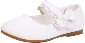 Toddler Girls Dress Shoes Flower Girl Little Kids Mary Jane Ballet Flats Bow Wedding School Party Girls Dress Shoes