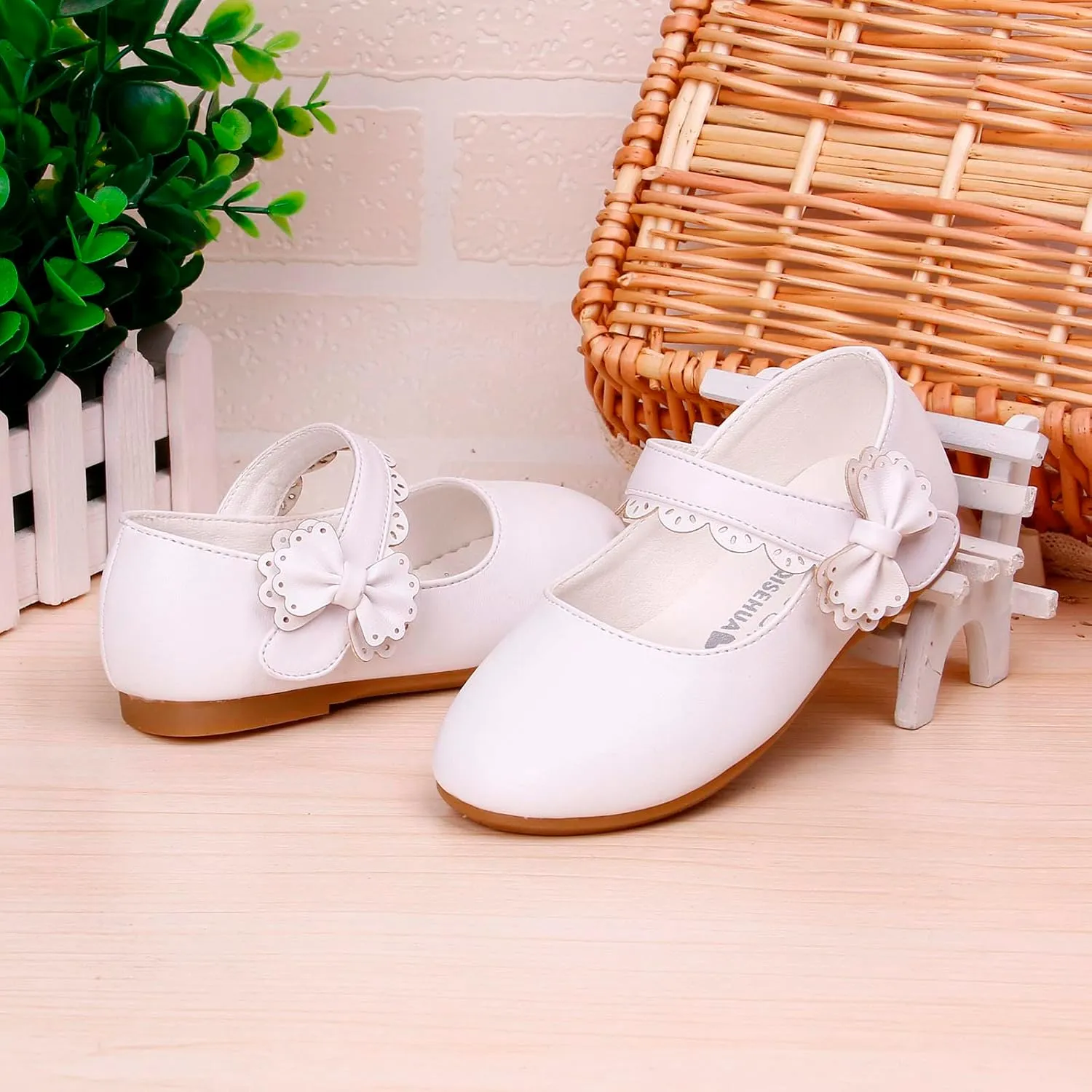 Toddler Girls Dress Shoes Flower Girl Little Kids Mary Jane Ballet Flats Bow Wedding School Party Girls Dress Shoes