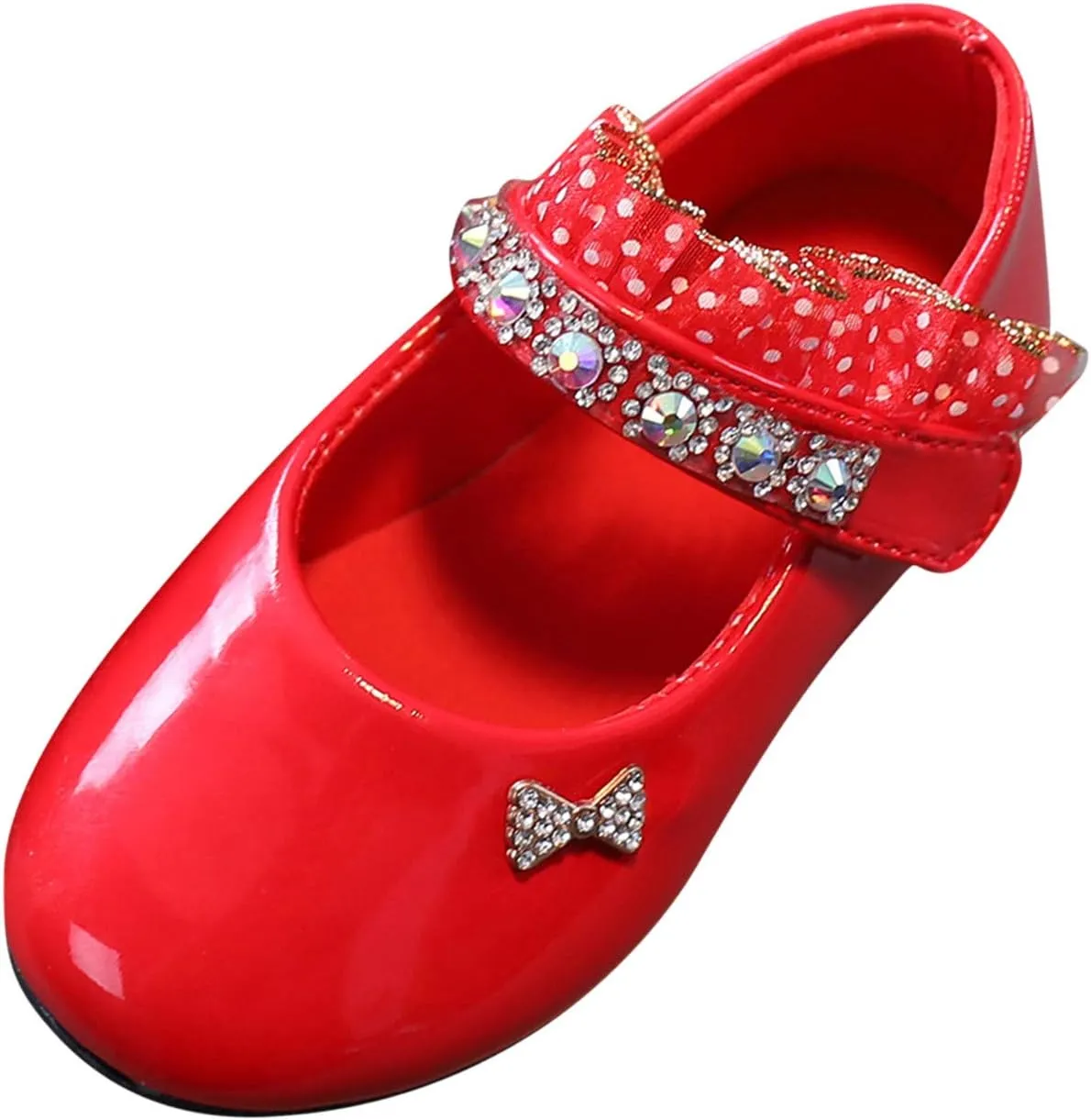 Toddler Girls Dress Shoes Rhinstones Mary Jane Ballet Flats Flower Girl School Party Wedding Shoes