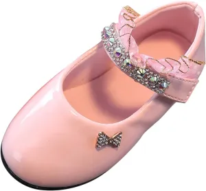 Toddler Girls Mary Jane Dress Shoes Rhinstones Ballet Flats Flower Girl School Party Wedding Shoes