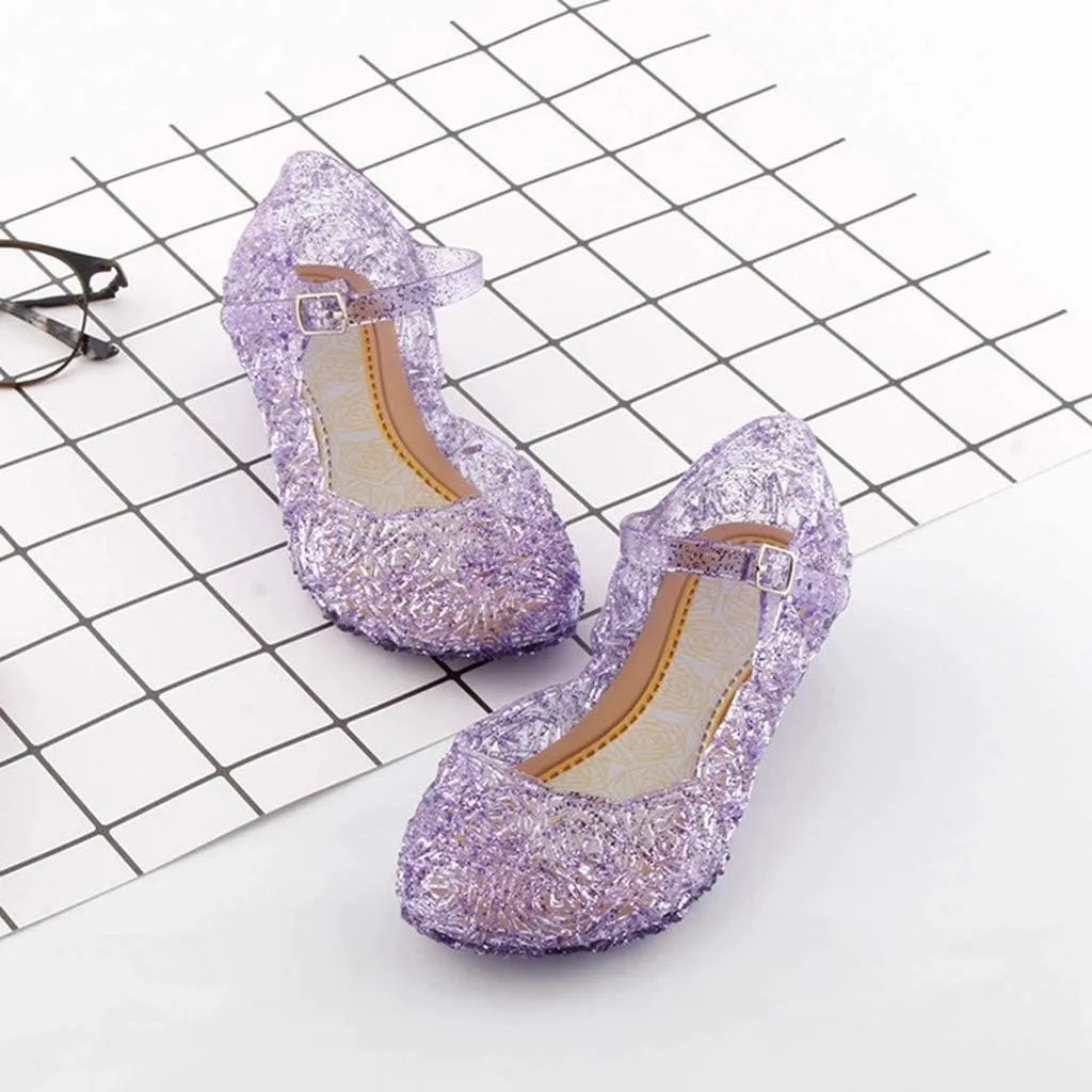 Toddler Girls Single Sandals Wedge Kids Girls Dress Princess Shoes Infant Baby Toddler Shoes High Heel rystal Shoes
