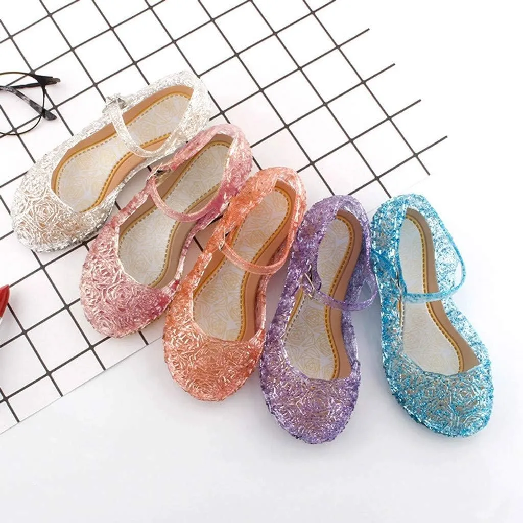 Toddler Girls Single Sandals Wedge Kids Girls Dress Princess Shoes Infant Baby Toddler Shoes High Heel rystal Shoes