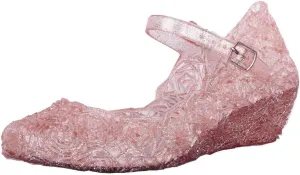 Toddler Girls Single Sandals Wedge Kids Girls Dress Princess Shoes Infant Baby Toddler Shoes High Heel rystal Shoes