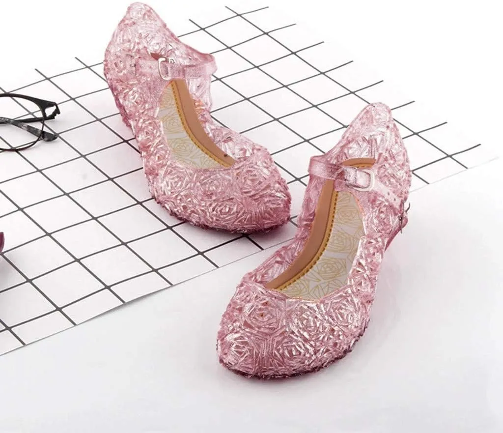 Toddler Girls Single Sandals Wedge Kids Girls Dress Princess Shoes Infant Baby Toddler Shoes High Heel rystal Shoes