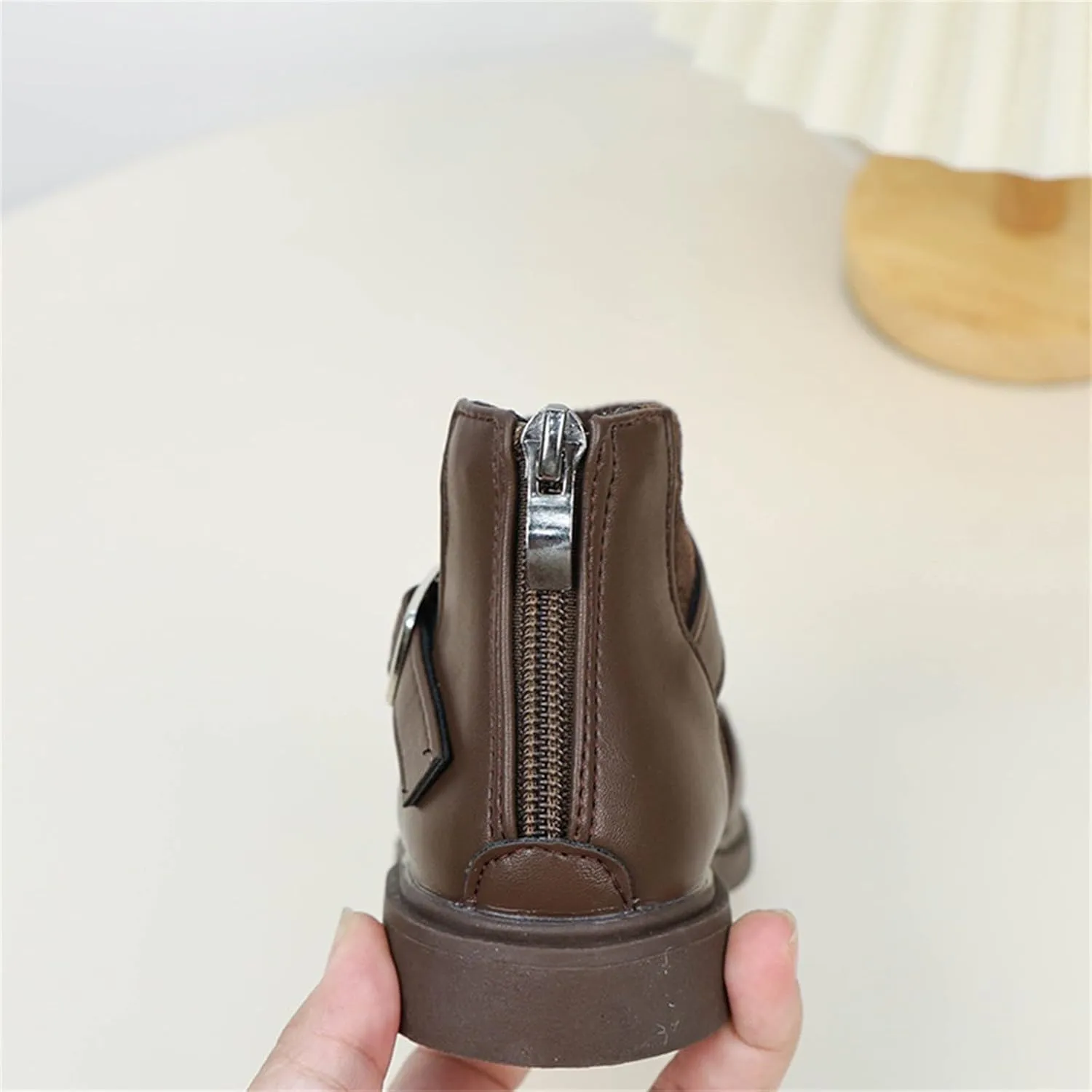 Toddler Kids Girls Classic Buckle Ankle Boots PU Leather Anti Slip Outdoor Casual Hiking Shoes Girls Lined Boots Size 1