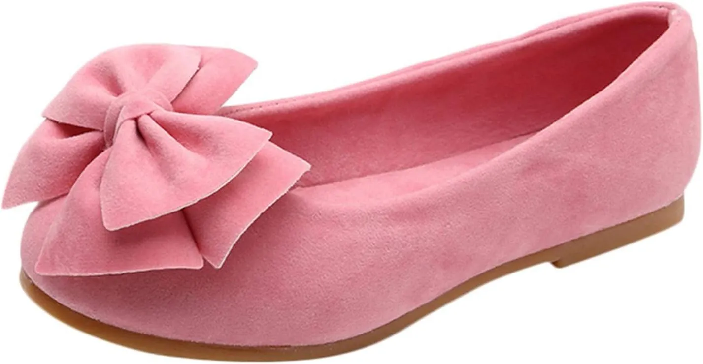 Toddler/Little Kid Girls Bowknot Mary Jane Ballerina Flat Shoes Princess Girls Dress Shoes Kids Slip On Soft Shoes