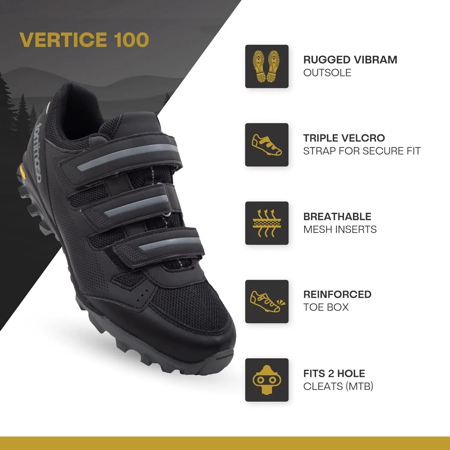 Tommaso Mens Cycling Shoes – SPD Compatible Indoor, MTB, Gravel & Mountain Bike Shoes – Walkable Design – Cleats Not Included