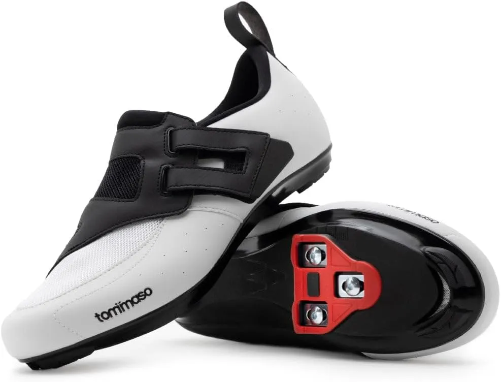 tommaso Veloce II Cycling Shoes - Ride in Style - Peloton Shoes Triathlon Road Bike Indoor Cycling Men Women Compatible with Look Delta SPD SPD-SL Cleats White Black