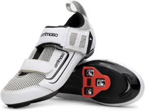tommaso Veloce II Cycling Shoes - Ride in Style - Peloton Shoes Triathlon Road Bike Indoor Cycling Men Women Compatible with Look Delta SPD SPD-SL Cleats White Black
