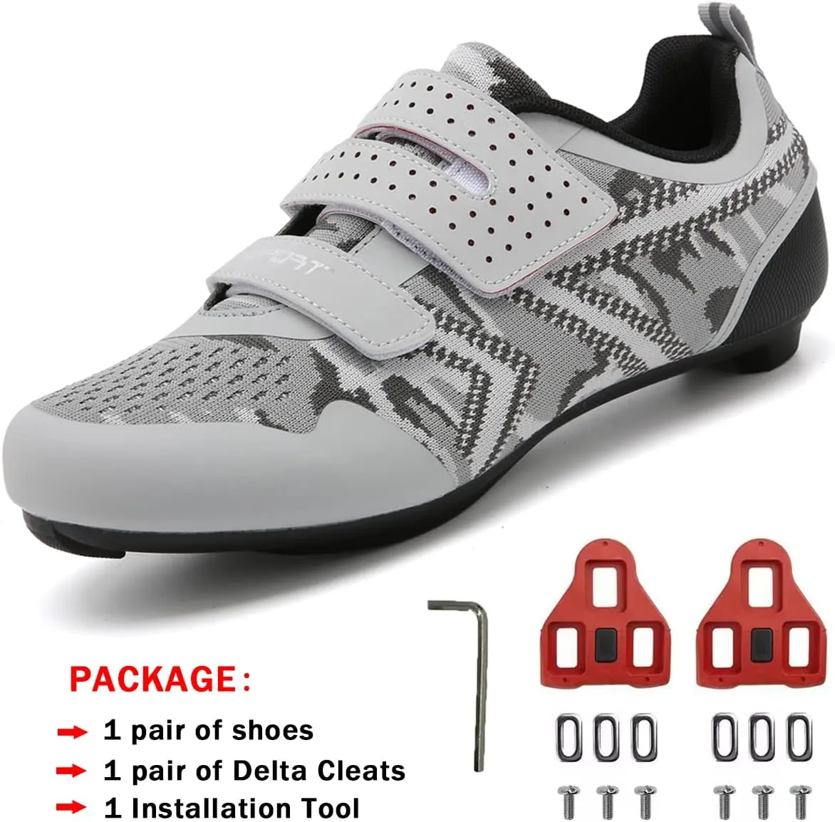 Unisex Cycling Shoes Compatible with Peloton Indoor Riding Road Bicycle with Delta Cleats Outdoor Pedal Bike Shoes