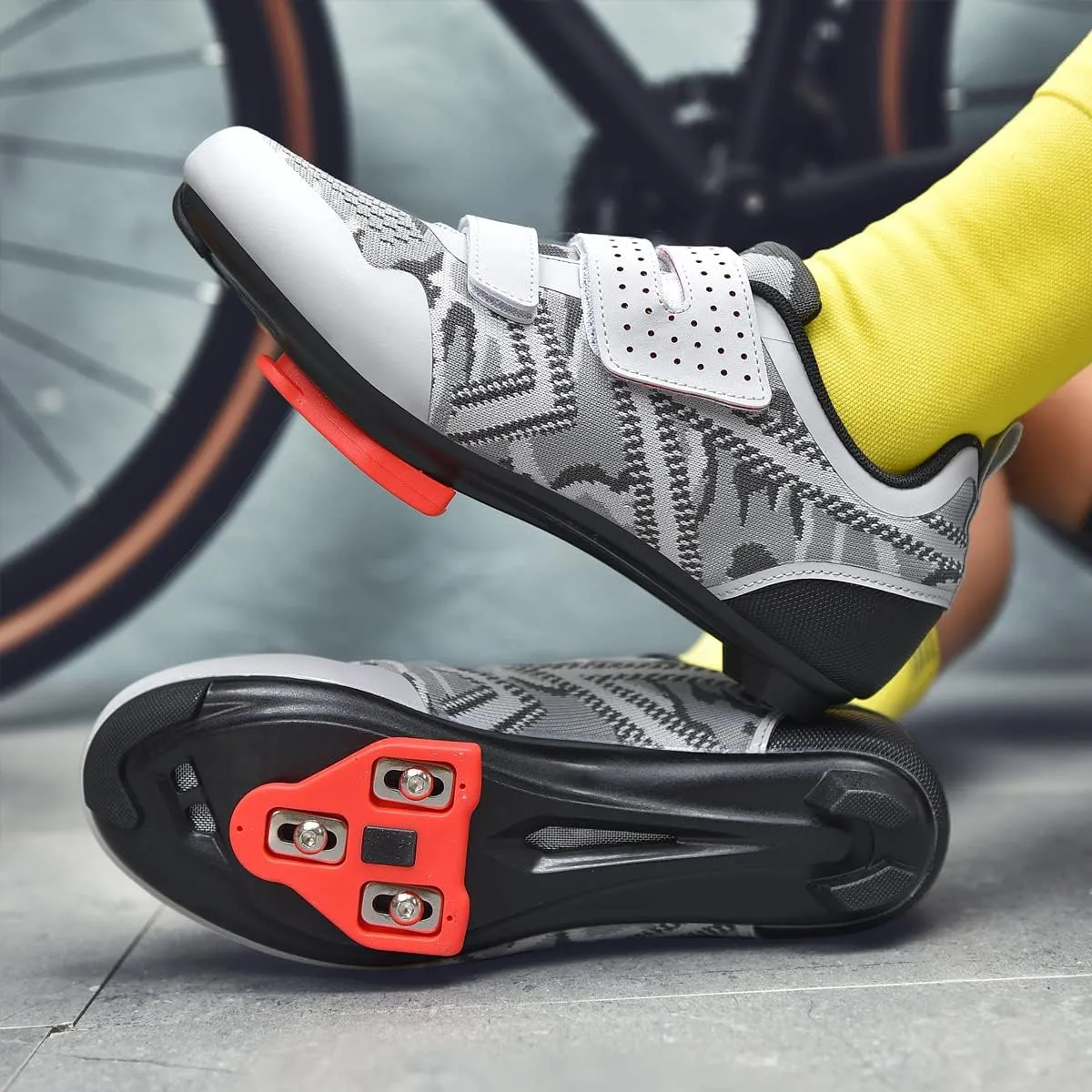 Unisex Cycling Shoes Compatible with Peloton Indoor Riding Road Bicycle with Delta Cleats Outdoor Pedal Bike Shoes