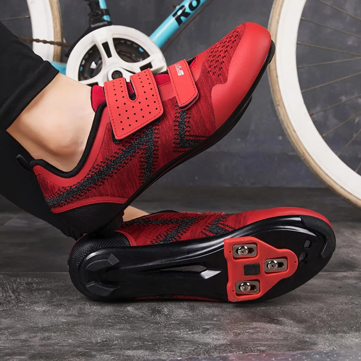 Unisex Cycling Shoes Compatible with Peloton Indoor Riding Road Bicycle with Delta Cleats Outdoor Pedal Bike Shoes