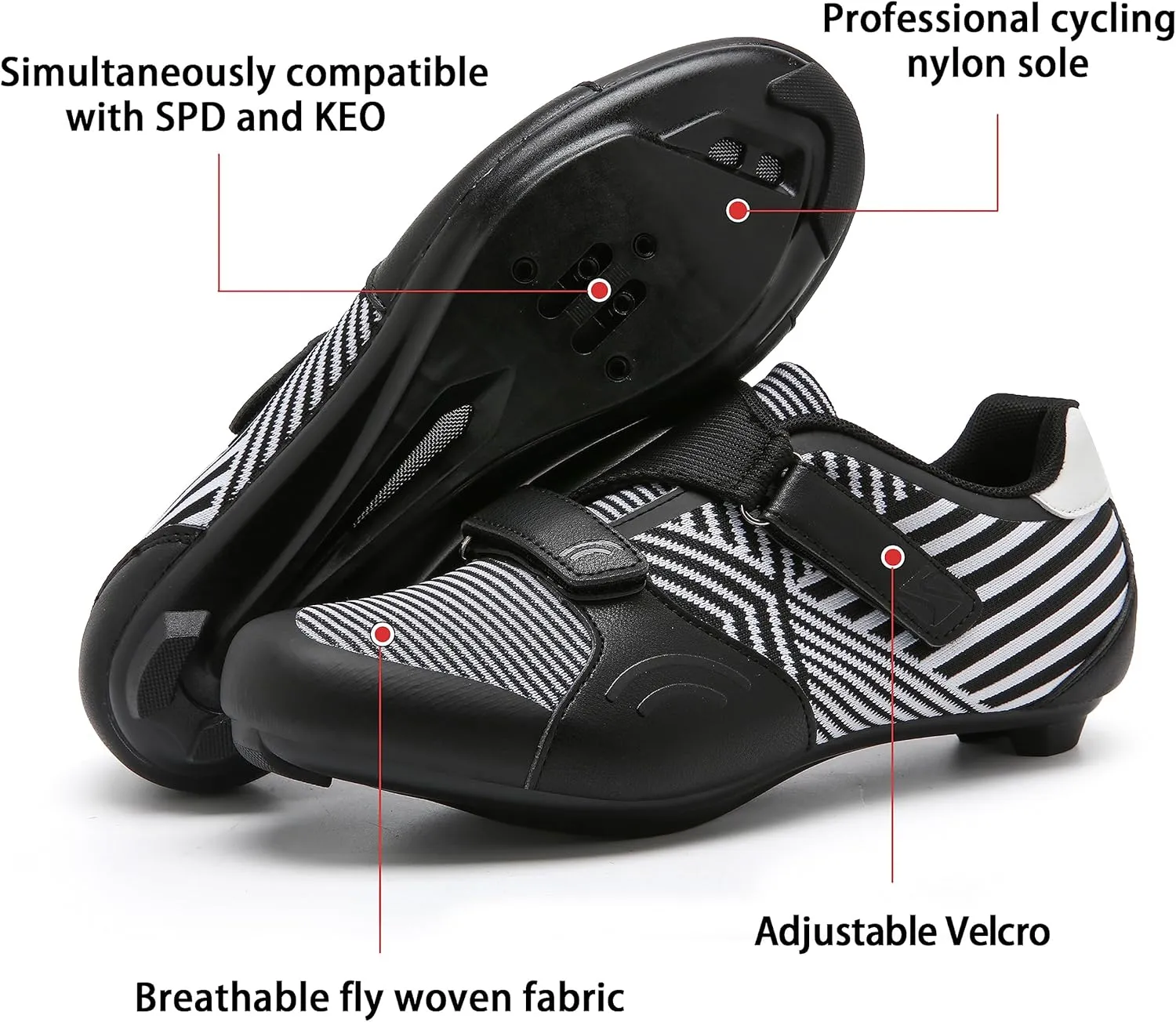 Unisex Cycling Shoes Indoor Compatible with Pelaton Outdoor Road Bike Riding Shoes for Men and Women with Look Delta Cleats Clip