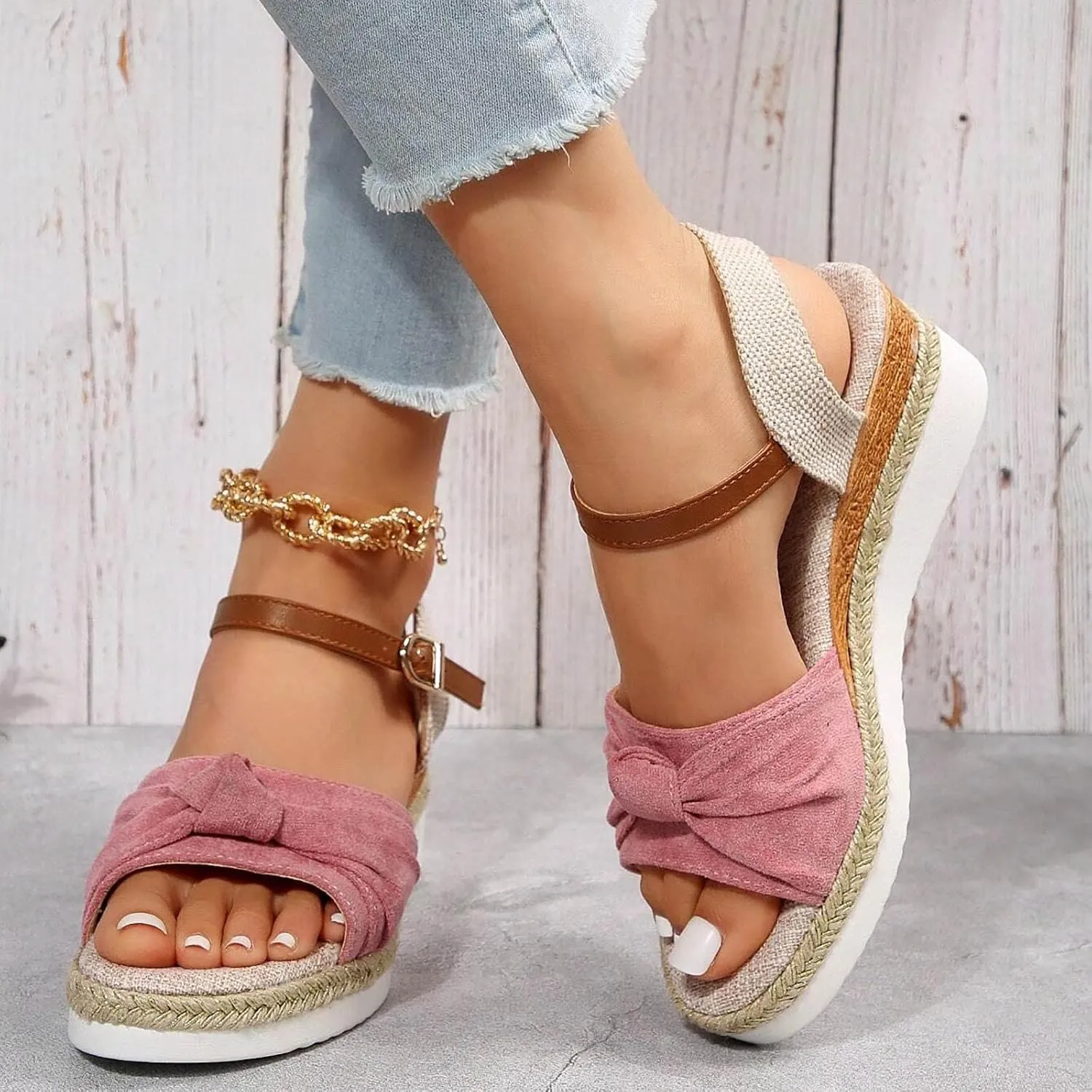 Wedge Sandals for Women Platform Open Toe Wedge Sandals Womens Comfortable Dressy Summer Sandal Orthopedic Sandals