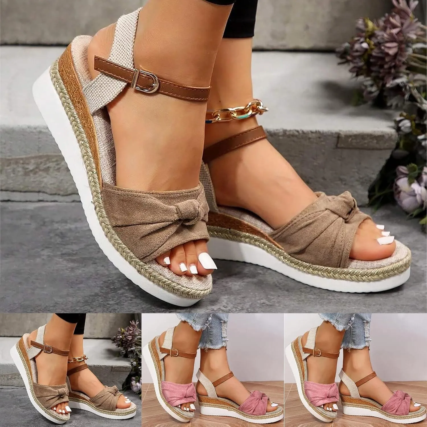 Wedge Sandals for Women Platform Open Toe Wedge Sandals Womens Comfortable Dressy Summer Sandal Orthopedic Sandals