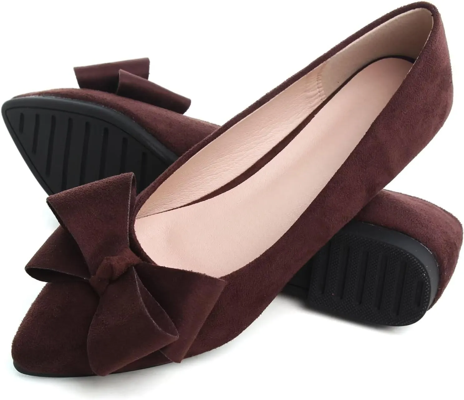 WENJIAZHIZHI Ballet Flats Wedding Dressy Shoes for Womens Comfortable Pointed-Toe Slip-On Loafers Flats Shoes Dressy Casual