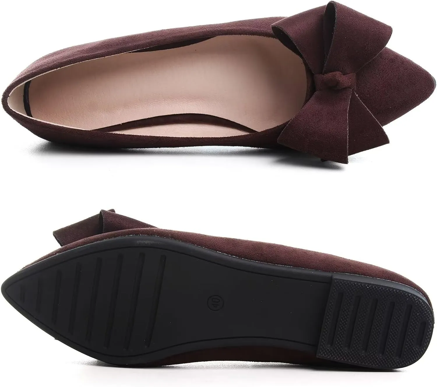WENJIAZHIZHI Ballet Flats Wedding Dressy Shoes for Womens Comfortable Pointed-Toe Slip-On Loafers Flats Shoes Dressy Casual