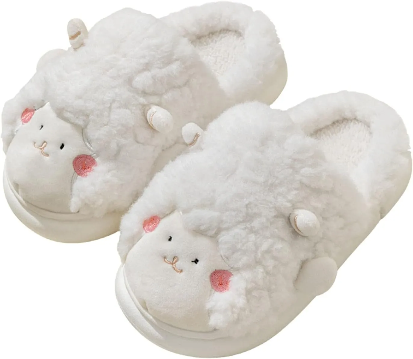 Winter Children Slippers Girl Boy Flat Shoes Non Slip Round Toe Short Plush Warm Comfortable Cute Slippers For