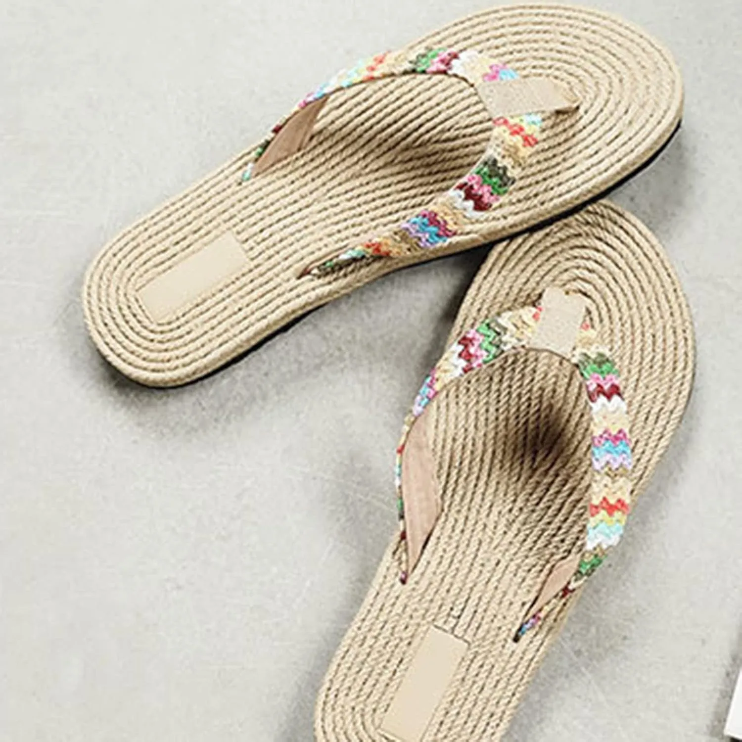 Women Flip Flops Slippers Women's Sandals Fashion Colorful Beach Flip-Flops Casual Summer Flat Women's Slipper (Beige, 8)