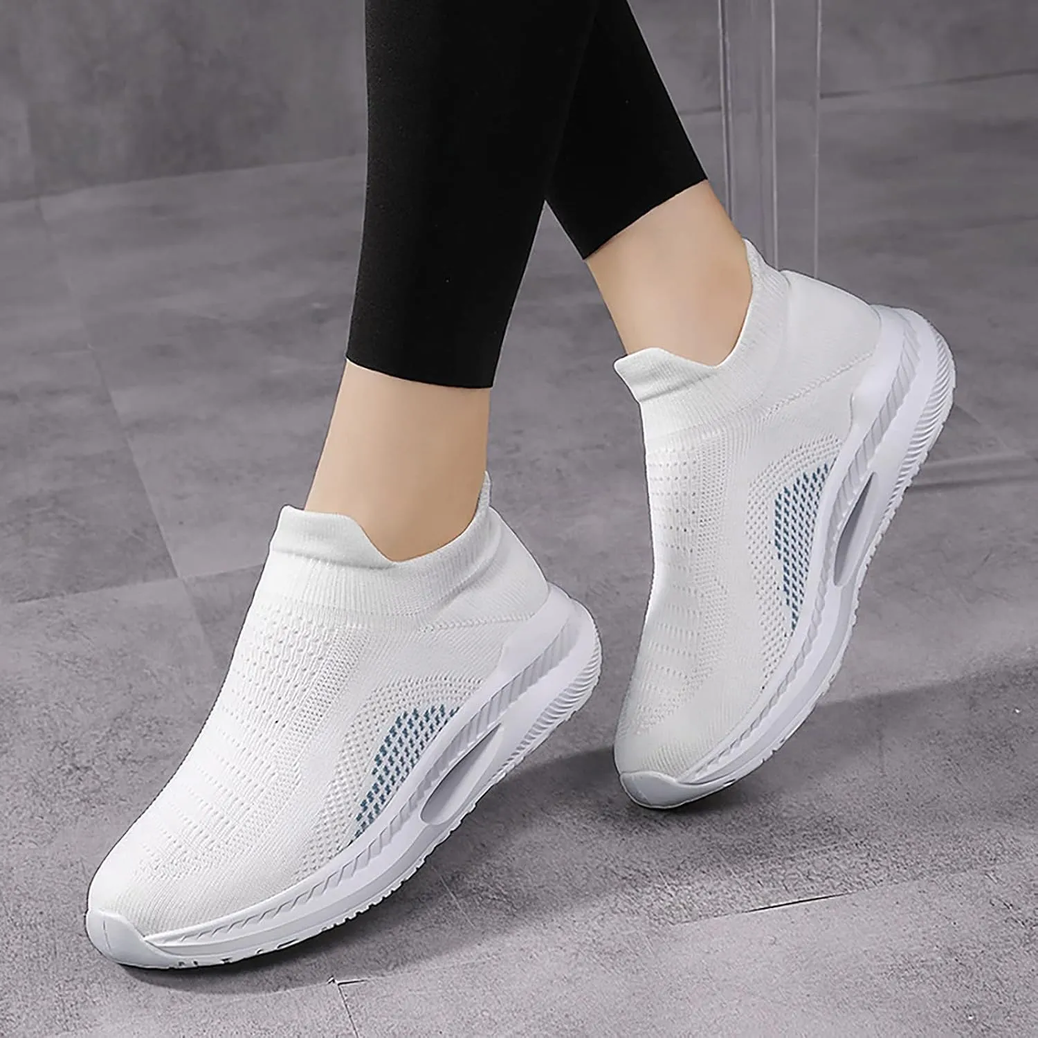 Women Slip Ons Sneakers Shoes Mesh Knit White Slip On Sneakers for Women Wide Womens Indoor Basketball Shoes Size 7 Womens High Top Sneakers Zapatos CóModos Y Elegantes para Mujer De Vestir 10