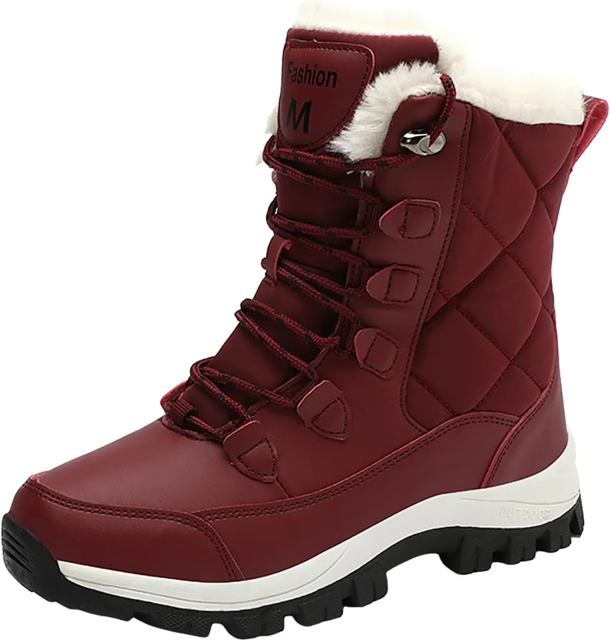 Women Snow Boots Northeast Big Size Snow Boots Female Outdoor Travel Thickened High Top Leather Boots Women