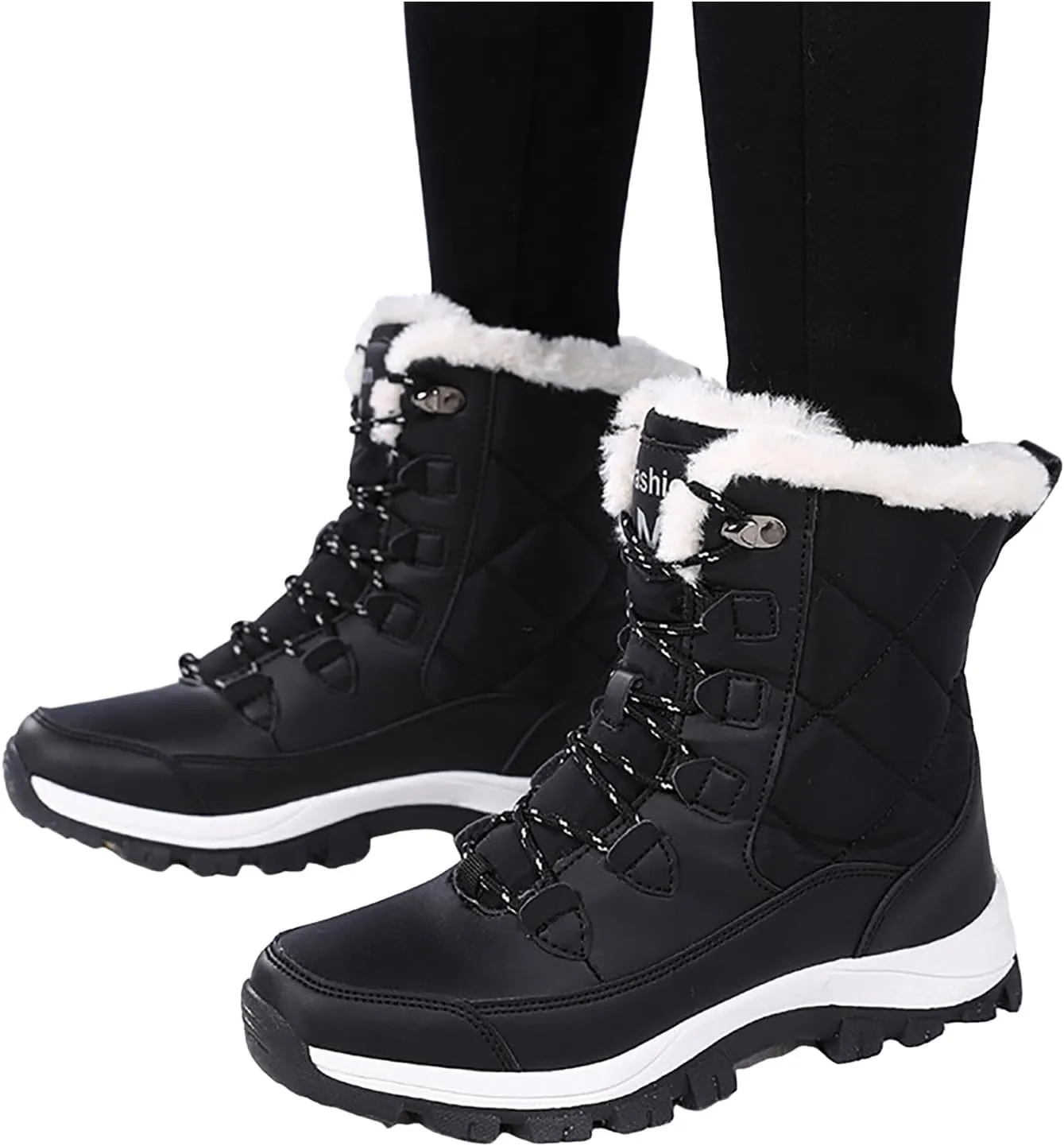 Women Snow Boots Northeast Big Size Snow Boots Female Outdoor Travel Thickened High Top Leather Boots Women