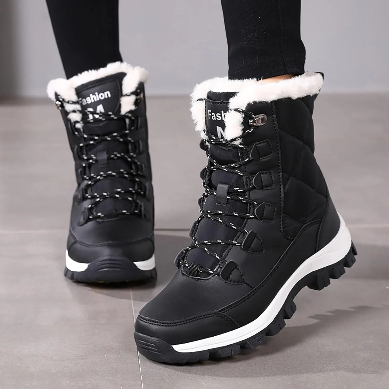 Women Snow Boots Northeast Big Size Snow Boots Female Outdoor Travel Thickened High Top Leather Boots Women