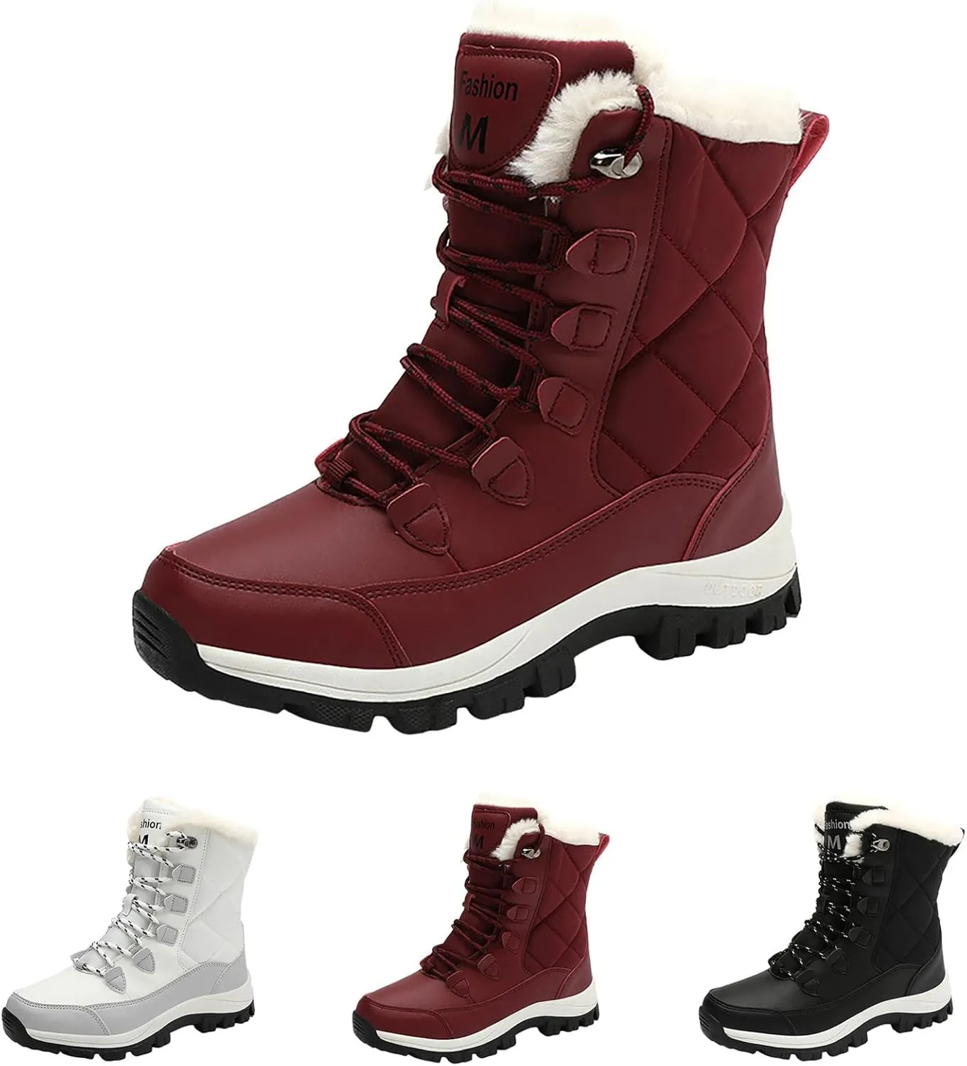 Women Snow Boots Northeast Big Size Snow Boots Female Outdoor Travel Thickened High Top Leather Boots Women