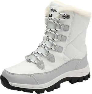 Women Snow Boots Northeast Big Size Snow Boots Female Outdoor Travel Thickened High Top Leather Boots Women