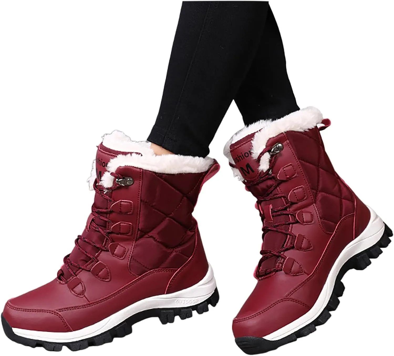 Women Snow Boots Northeast Big Size Snow Boots Female Outdoor Travel Thickened High Top Leather Boots Women