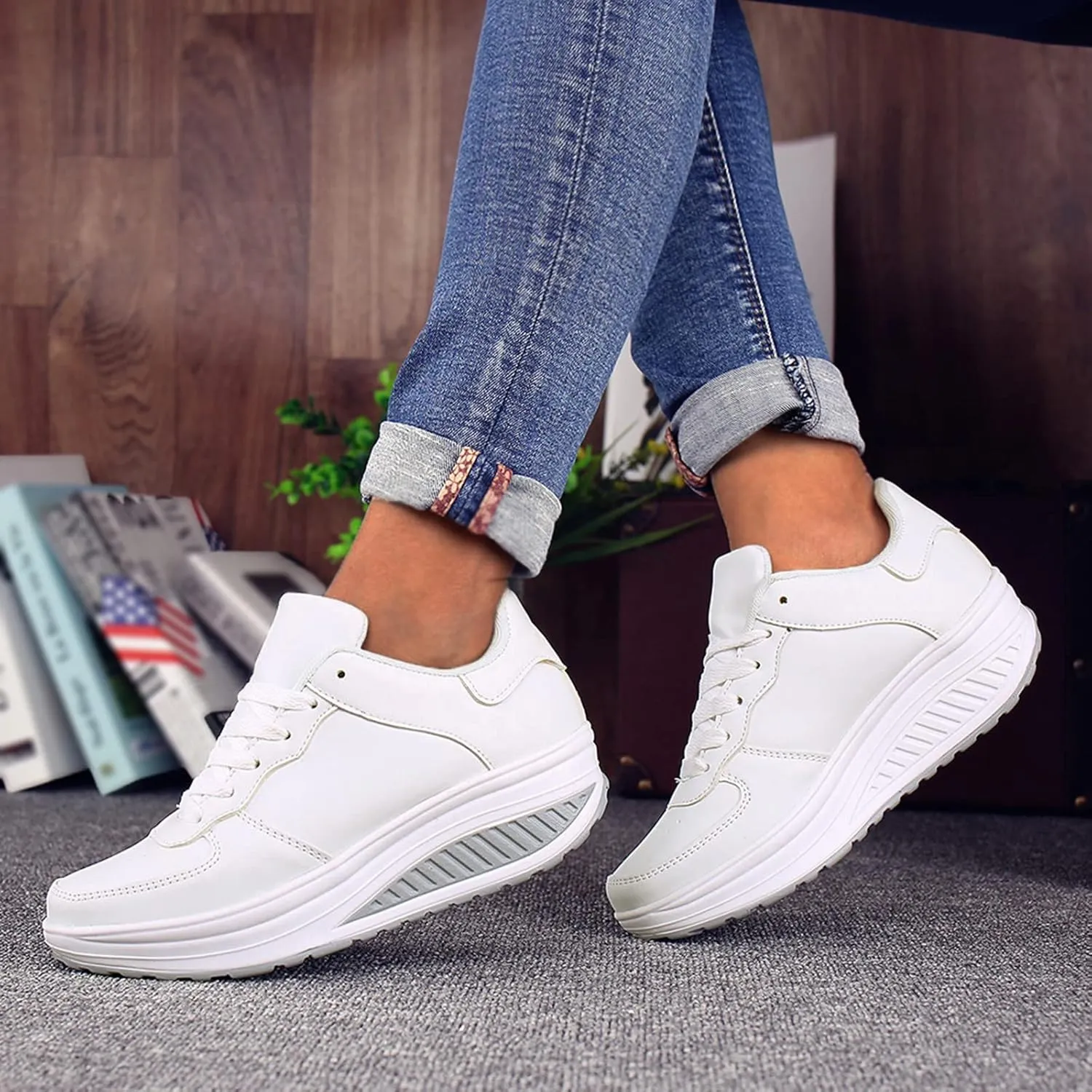 Womens Casual Sneakers Walking Shoes for Women with Arch Support and Comfort Wide Width Women's Running Shoes Size 7 Black Slip Ons Women Sneakers Zapatillas Elegantes De Tacon para Mujer Blancas
