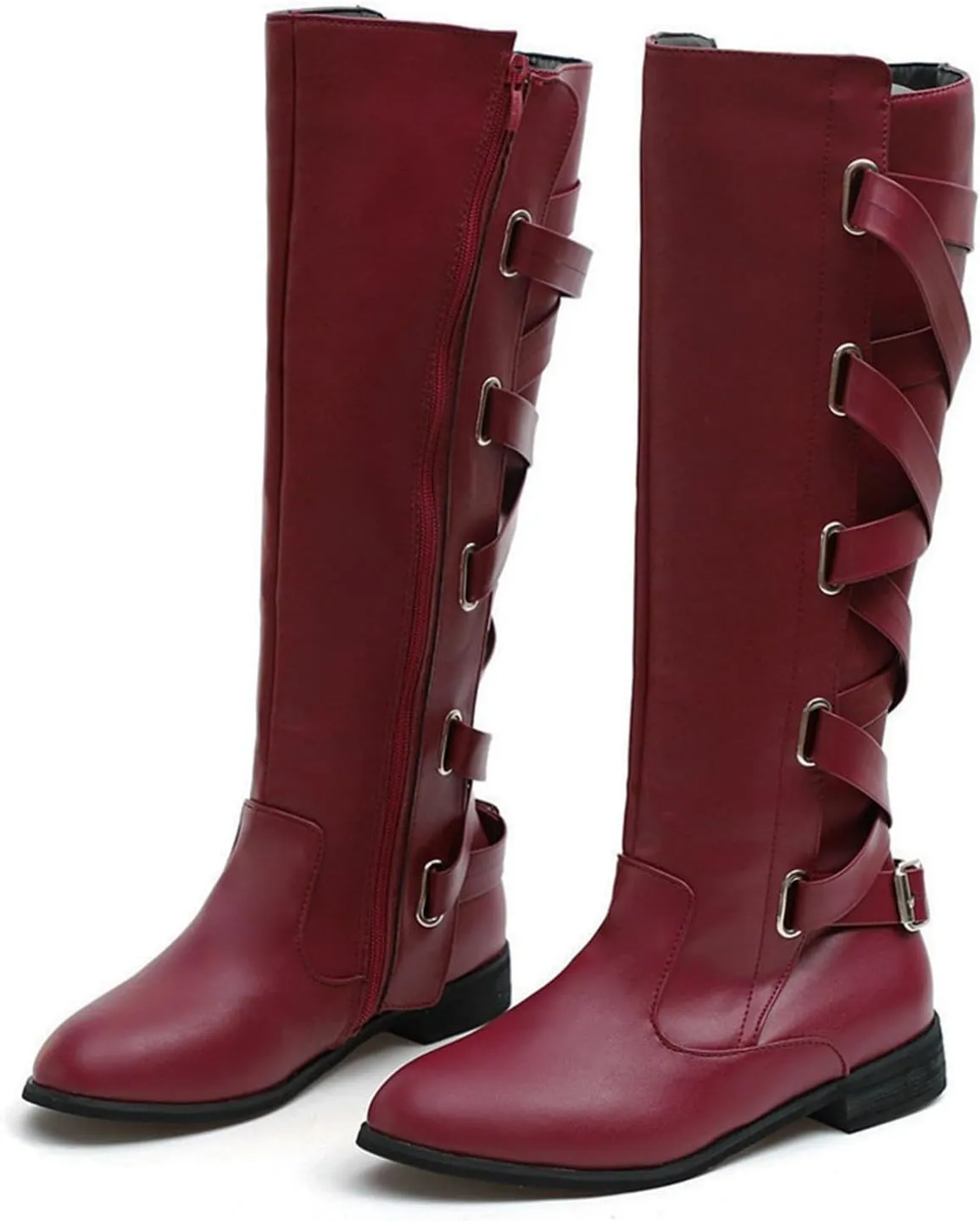 Women's Cold Proof Boots Long Leg Fashionable Warm Snow Boots Comfort Solid Color Leather Boots for Women
