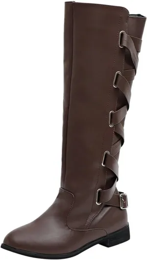 Women's Cold Proof Boots Long Leg Fashionable Warm Snow Boots Comfort Solid Color Leather Boots for Women