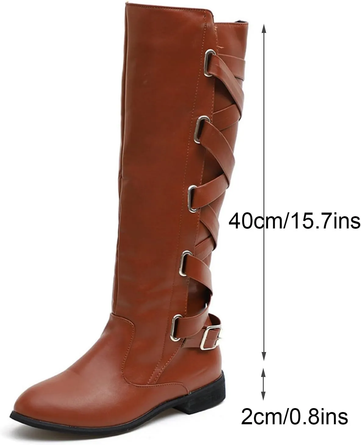 Women's Cold Proof Boots Long Leg Fashionable Warm Snow Boots Comfort Solid Color Leather Boots for Women