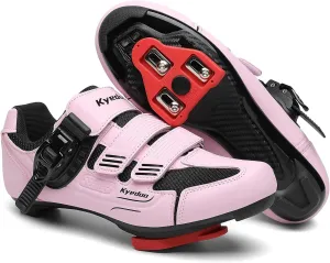 Womens Cycling Shoes Compatible with Peloton Bike Clip in Ladies Indoor Cycling Road Bike Riding Biking Shoes, Pre-Installed Delta Cleats