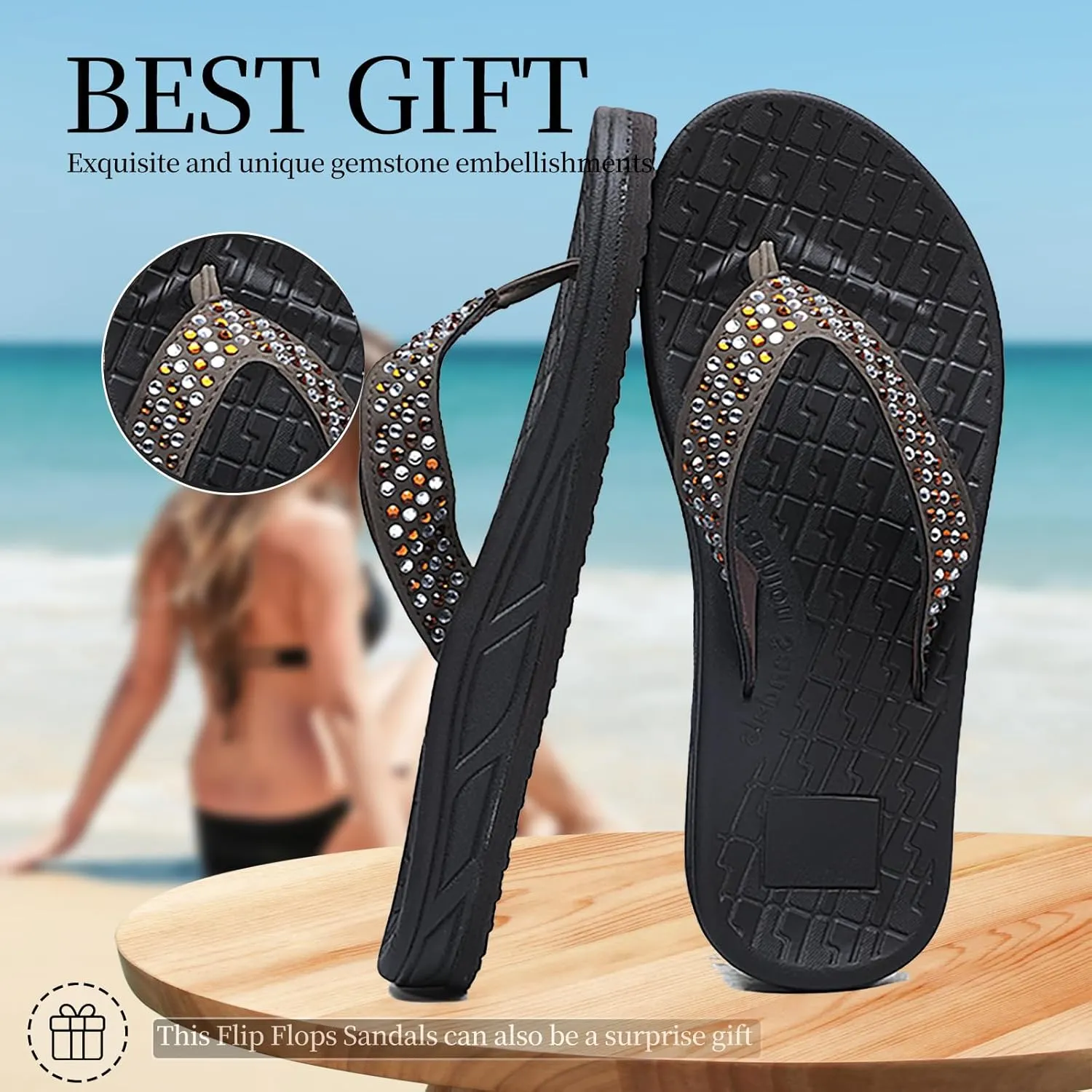 Women's flip-flops Sandals Summer beach slippers Classic comfort Lightweight casual non-slip durable flip-flops suitable for indoor and outdoor