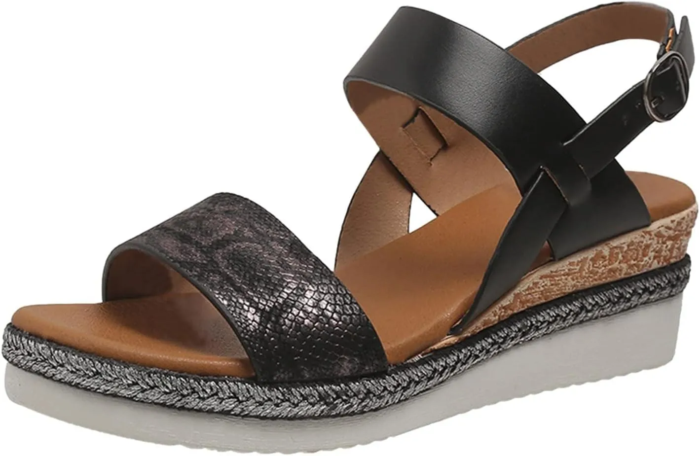 Womens High Wedge Sandals Comfortable Dressy Ankle Strap Platform Shoes Boho Beach Summer Sandals